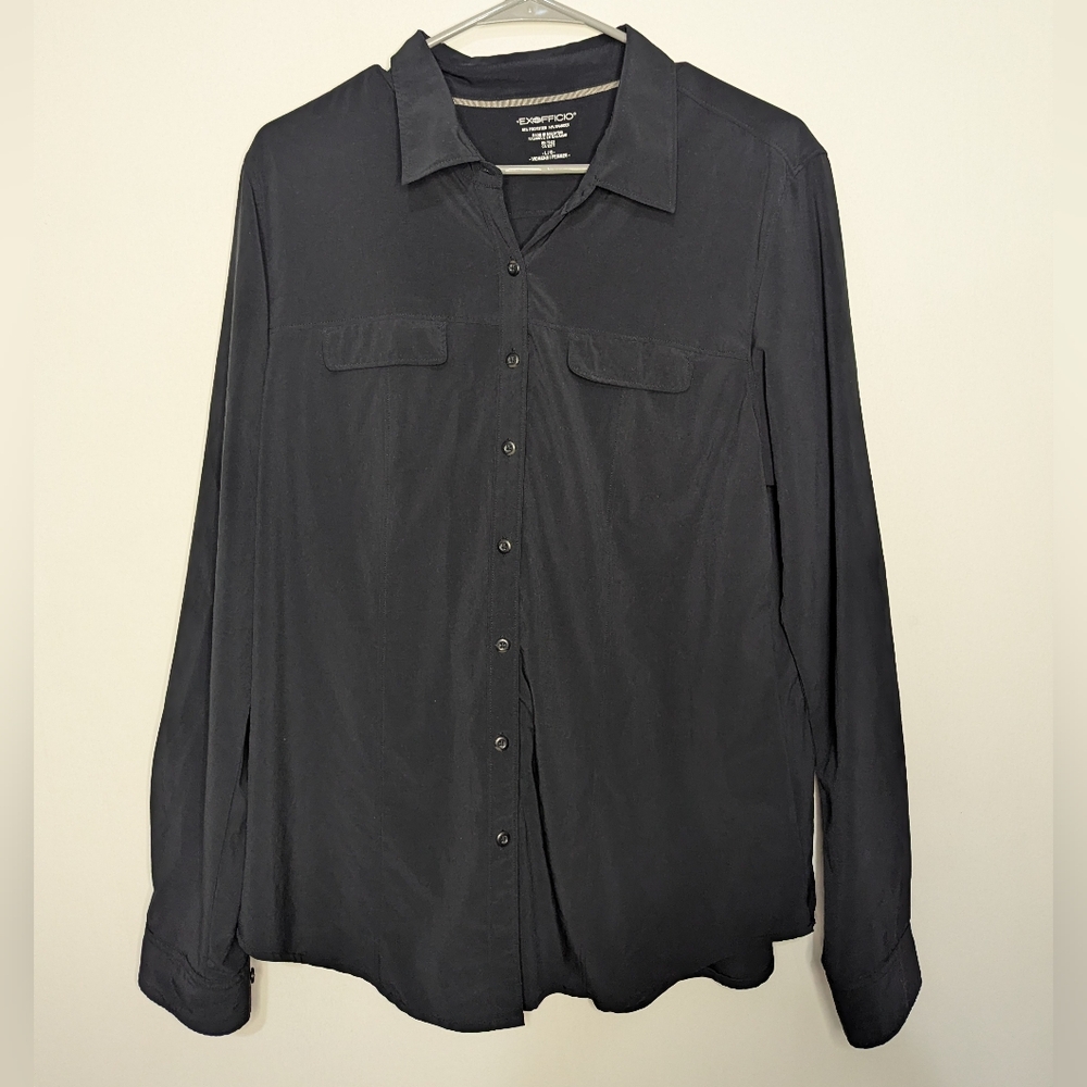 ExOfficio Women's Large Button Down With Roll Tab Sleeves